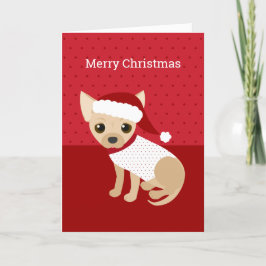 Santa Chihuahua Red Feestdagen Kaart