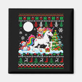 Santa Chihuahua Riding Unicorn Sweater Christmas O Magneet (Voorkant)