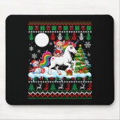 Santa Chihuahua Riding Unicorn Sweater Christmas O Muismat (Voorkant)