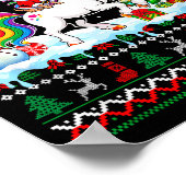 Santa Chihuahua Riding Unicorn Sweater Christmas O Poster (Hoek)