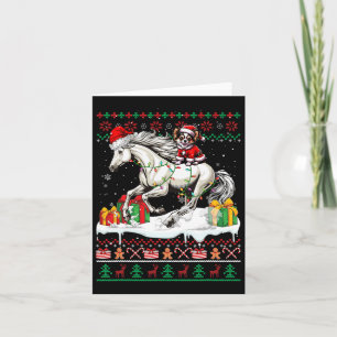 Santa Chihuahua Rijdende Paard Kersttrui Lov Kaart