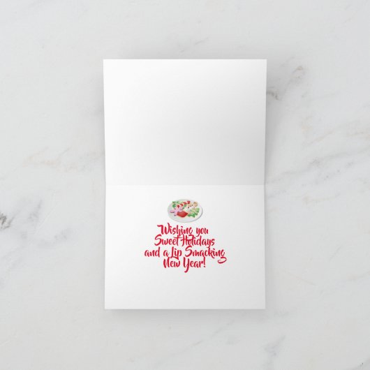 Santa & Child Bake Cookies Kerstvakantie Kaart (Binnen)