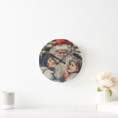 Santa Children Vintage Christmas Wall Clock Ronde Klok (Huis)