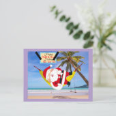 Santa chilling out hangmat & palmbomen briefkaart (Staand voorkant)