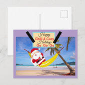 Santa chilling out hangmat & palmbomen briefkaart (Voorkant / Achterkant)