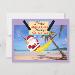 Santa chilling out hangmat & palmbomen briefkaart