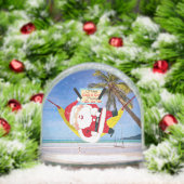 Santa chilling out hangmat & palmbomen sneeuwbol (Kerstmis)