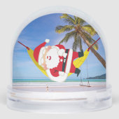 Santa chilling out hangmat & palmbomen sneeuwbol (Achterkant)