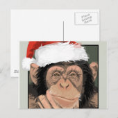 Santa Chimp Feestdagenkaart (Voorkant / Achterkant)