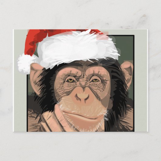 Santa Chimp Feestdagenkaart (Voorkant)