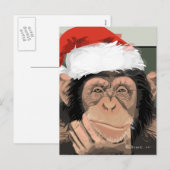 Santa Chimp Feestdagenkaart (Voorkant / Achterkant)