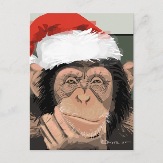 Santa Chimp Feestdagenkaart (Voorkant)