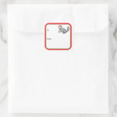 Santa Chinchilla Vierkante Sticker (Tas)