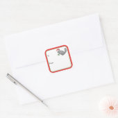 Santa Chinchilla Vierkante Sticker (Envelop)