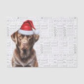 Santa Chocolate Lab Hond Kerstvakantie Tissuepapier (Voorkant)