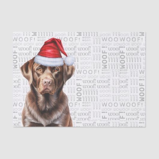 Santa Chocolate Lab Hond Kerstvakantie Tissuepapier (Voorkant)