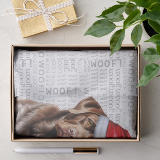 Santa Chocolate Lab Hond Kerstvakantie Tissuepapier (Geschenk)