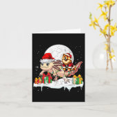 Santa Chow Chow Riding Axolotl Christmas Owner Kin Kaart (Gele Bloem)