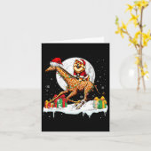 Santa Chow Chow Riding Giraffe Christmas Owner Kin Kaart (Gele Bloem)