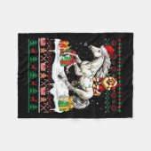 Santa Chow Riding Horse Christmas Sweater Love Fleece Deken (Voorkant (Horizontaal))