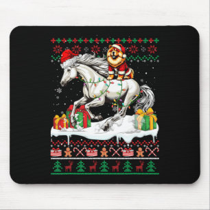 Santa Chow Riding Horse Christmas Sweater Love Muismat