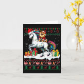 Santa Chow Riding Unicorn Kersttrui L Kaart (Gele Bloem)
