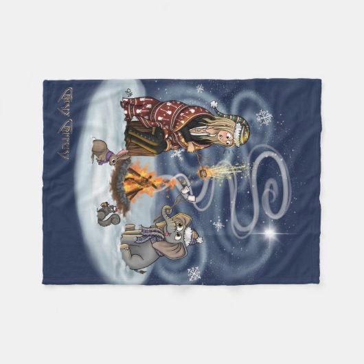 Santa Chris & Wilbur Fireside Friends Fleece Blank (Voorkant (Horizontaal))
