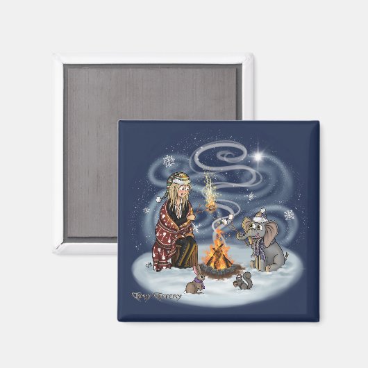 Santa Chris & Wilbur Fireside Friends Magnet (Voorkant / Achterkant)