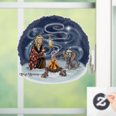 Santa Chris & Wilbur Fireside Friends Window Cling Raamsticker (Huis)