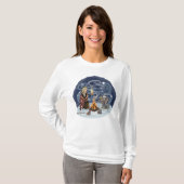 Santa Chris & Wilbur Fireside Friends Women Long T-shirt (Voorkant volledig)