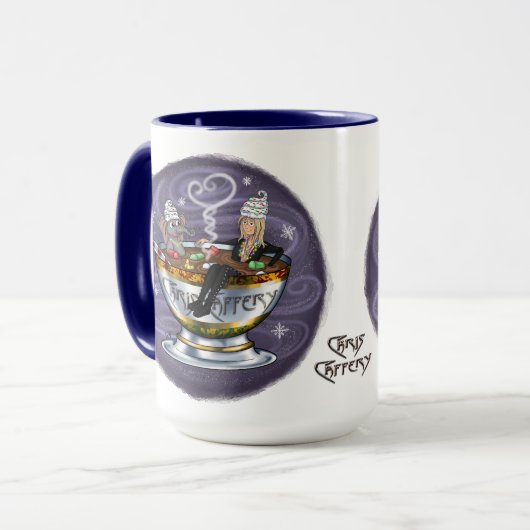 Santa Chris & Wilbur Hot Tubbin' Mok (Voorkant links)