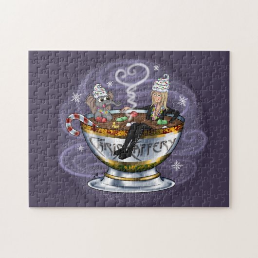 Santa Chris & Wilbur Hot Tubbin' Puzzel Legpuzzel (Horizontaal)