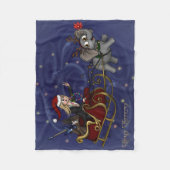 Santa Chris & Wilbur Sleigh Ride Fleece Blanket (Voorkant)