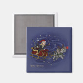 Santa Chris & Wilbur Sleigh Ride Magnet (Voorkant / Achterkant)