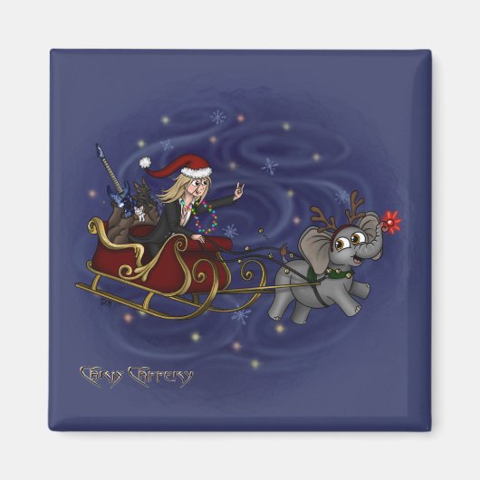 Santa Chris & Wilbur Sleigh Ride Magnet (Voorkant)