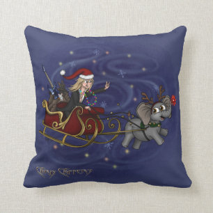 Santa Chris & Wilbur Sleigh Ride Sierkussen