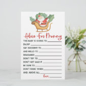 Santa Christmas Advies Baby shower Spel Activiteit Briefpapier (Staand voorkant)