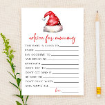 Santa Christmas Advies Baby shower Spel Activiteit Briefpapier<br><div class="desc">Dit is een kerstmuts thema Advies voor mama Baby shower activiteit. * Advies voor mama - Schrijf betekenisvolle woorden van advies aan de moeder om te zijn!</div>