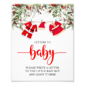 Santa Christmas Baby shower Brieven aan Baby Sign Foto Afdruk (Voorkant)
