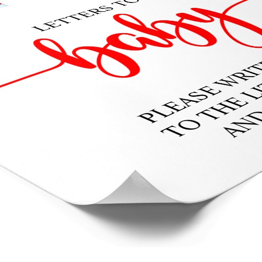 Santa Christmas Baby shower Brieven aan Baby Sign Poster (Hoek)