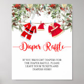 Santa Christmas Baby shower Luier Raffle Sign Poster (Voorkant)