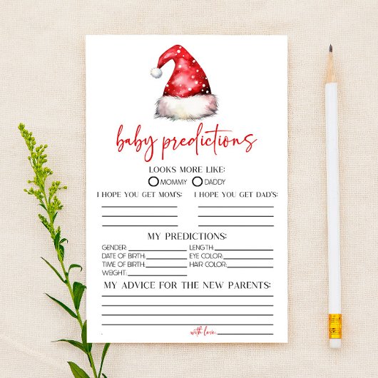 Santa Christmas Baby shower voorspellingen activit Briefpapier