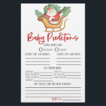 Santa Christmas Baby shower voorspellingen activit Briefpapier<br><div class="desc">Dit is een kerstvakantie baby shower voorspellingen activiteit. Het stelt gasten in staat om het geslacht,  geboortedatum,  tijd,  gewicht,  haarkleur,  oogkleur,  lengte,  enz. te raden. Er is ook een lijn om advies te geven.</div>