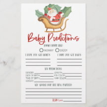 Santa Christmas Baby shower voorspellingen activit