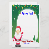 SANTA CHRISTMAS BEDANKT U STATIONERY. BRIEFPAPIER (Voorkant / Achterkant)