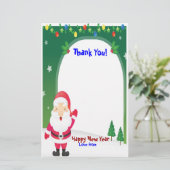 SANTA CHRISTMAS BEDANKT U STATIONERY. BRIEFPAPIER (Staand voorkant)