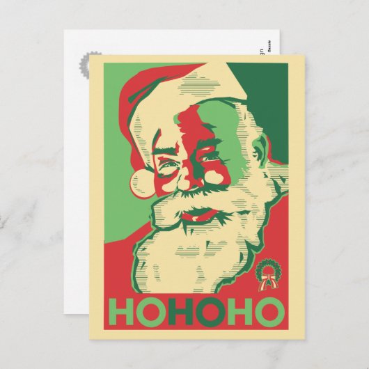 Santa Christmas Briefkaart - HoHoHo (Voorkant / Achterkant)