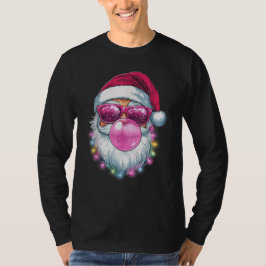 Santa Christmas Bubble Gum Retro Roze Zonnebril T-shirt