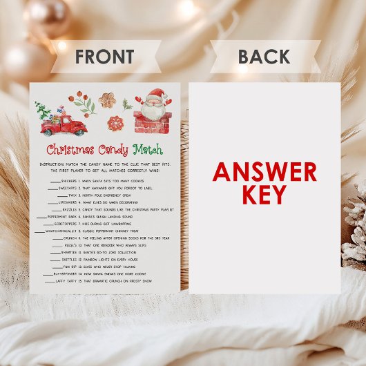 Santa Christmas Candy Match Game Feestdagenkaart