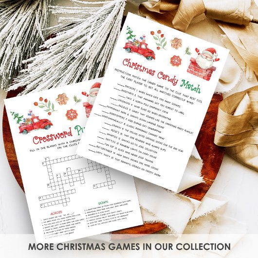 Santa Christmas Candy Match Game Feestdagenkaart